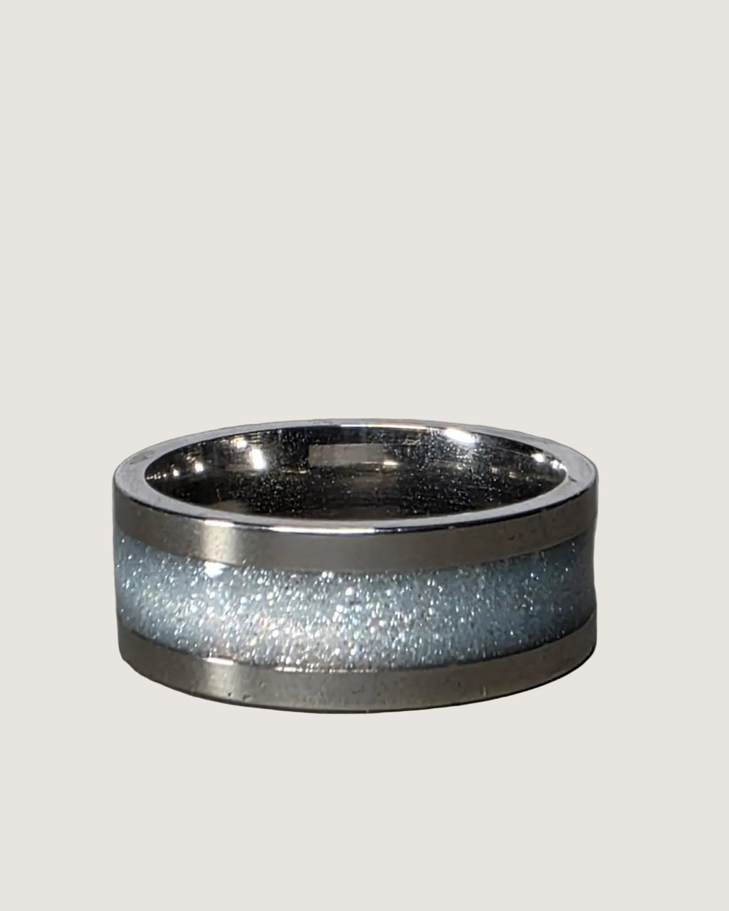 Silver Stardust Wide Band Ring