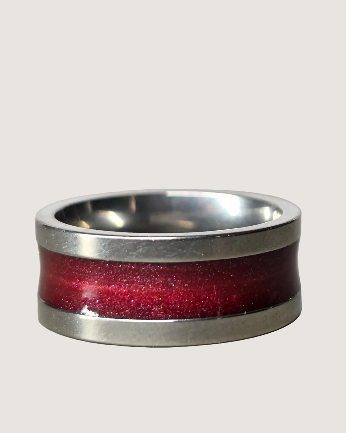 Silver Stardust Wide Band Ring