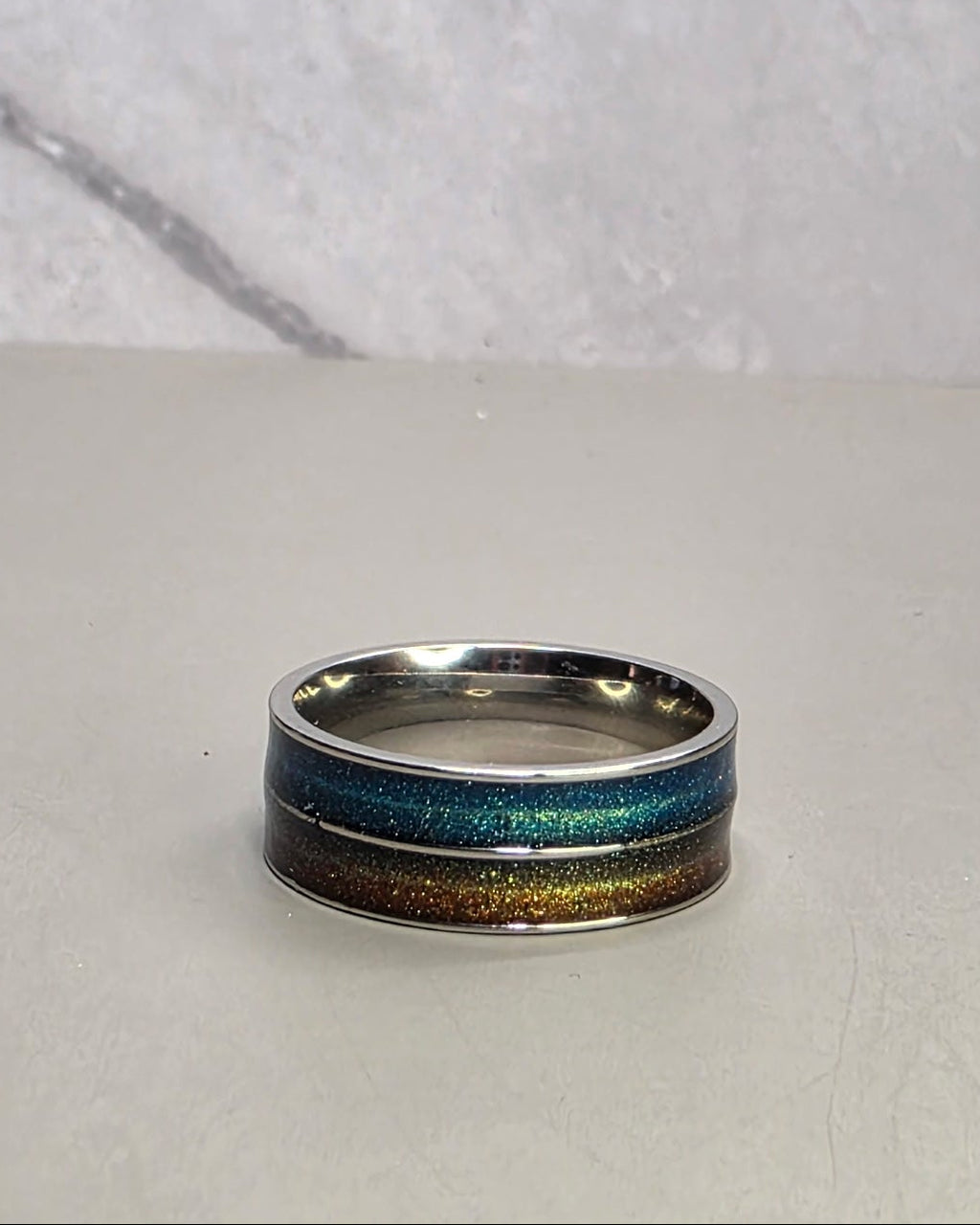 Double Silver Stardust Ring