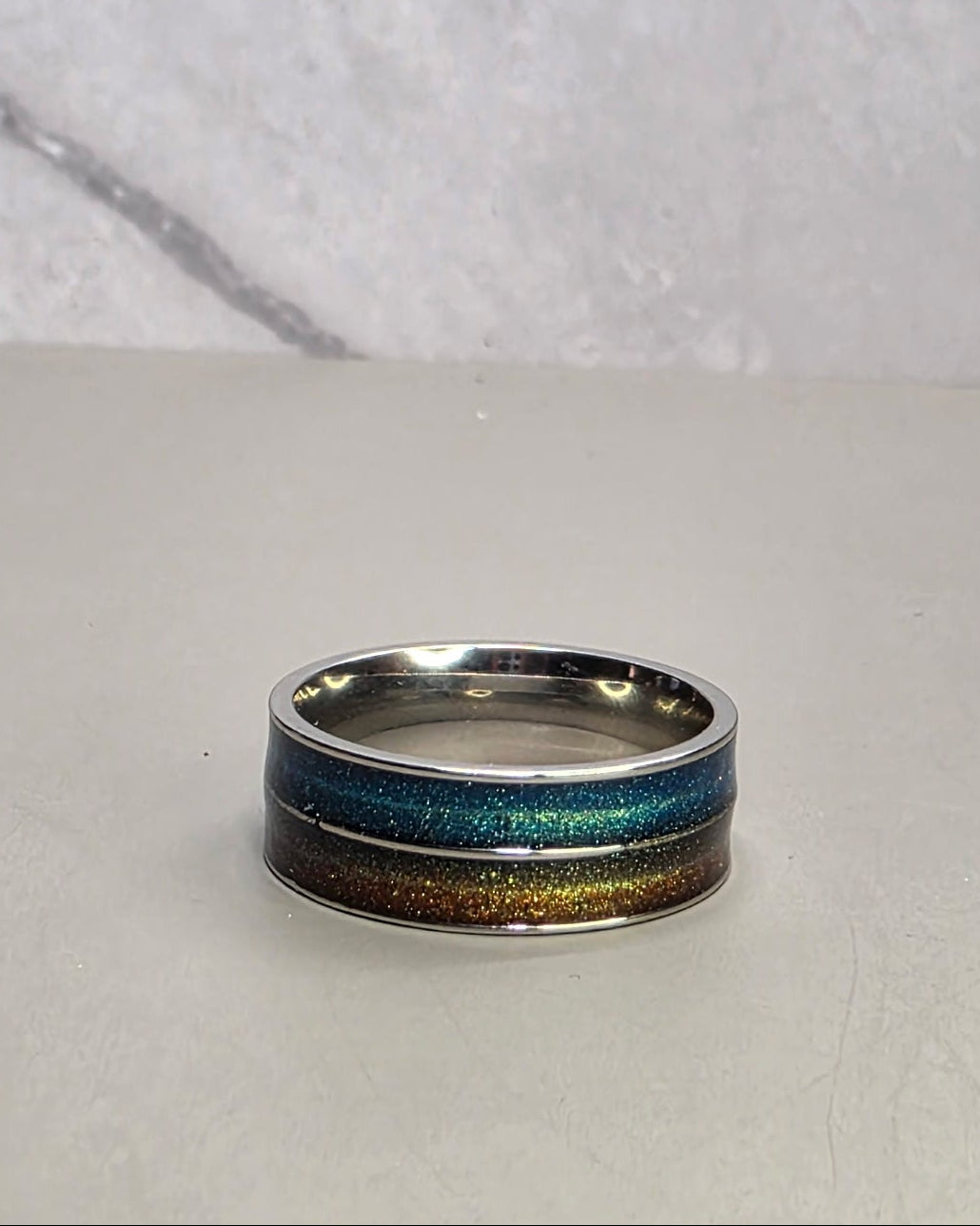 Double Silver Stardust Ring
