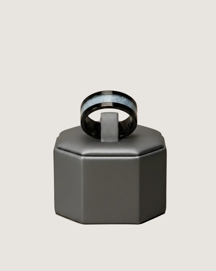 Noir Stardust Wide Band Ring