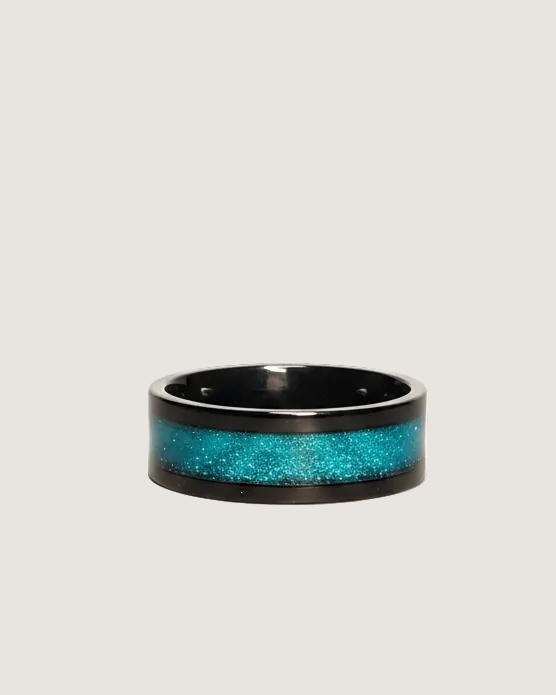 Noir Stardust Wide Band Ring