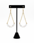 Earrings on black T-stand