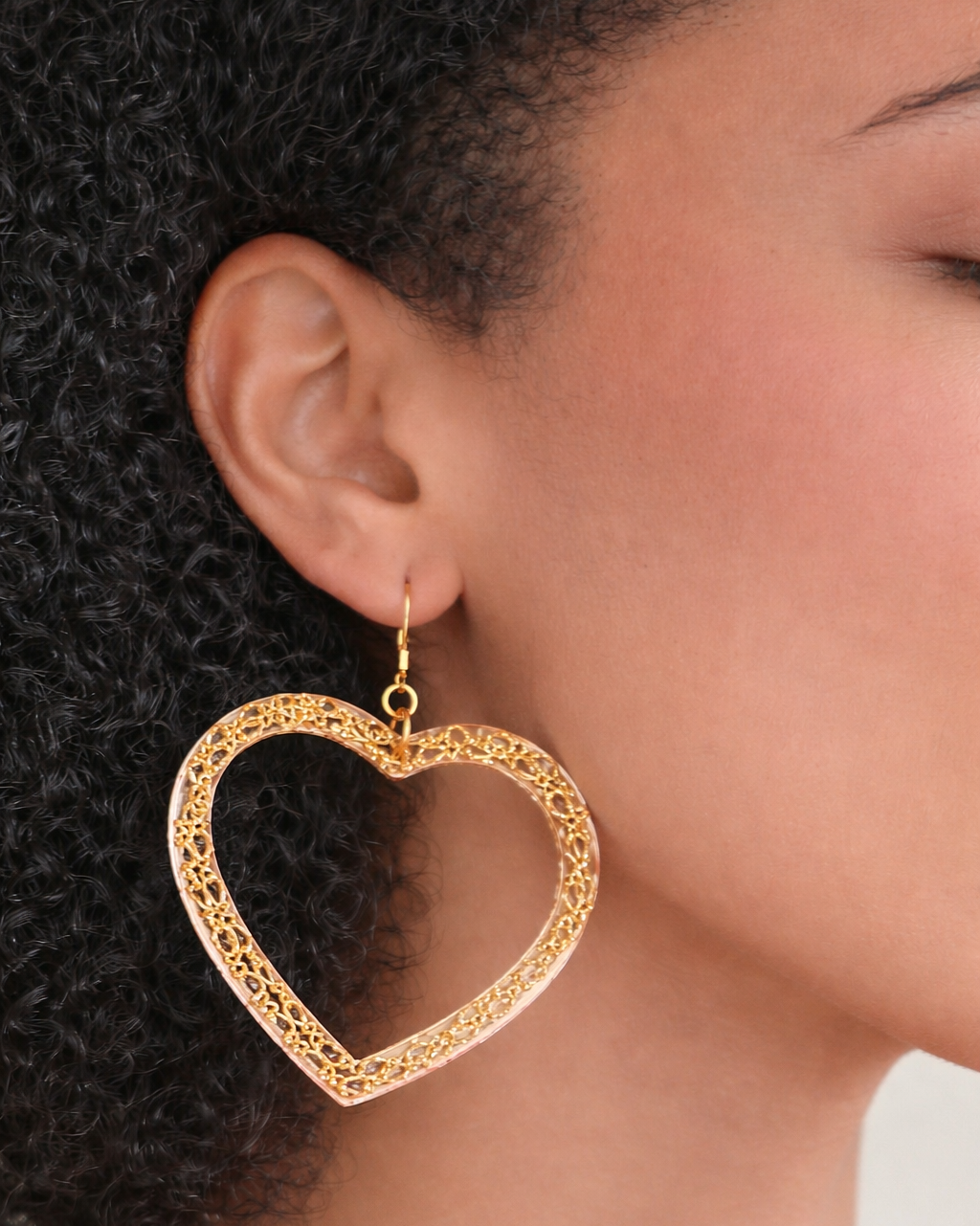Gold Woven Heart Drops