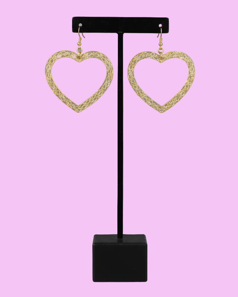 Gold Woven Heart Drops