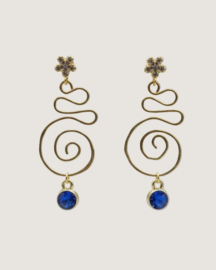 Deep Blue Crystal Spirals
