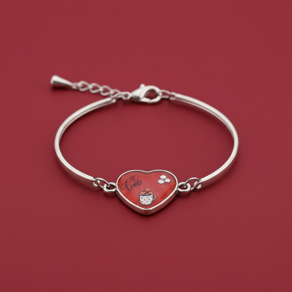Love Coffee Heart Bracelet
