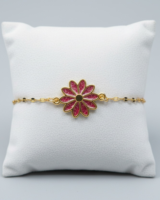 Bloom Anklet with Gold Chain
