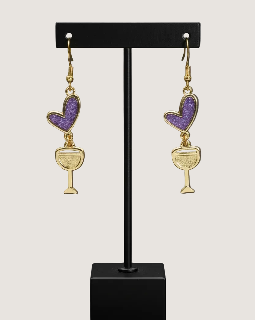Purple Sip Drop Earrings