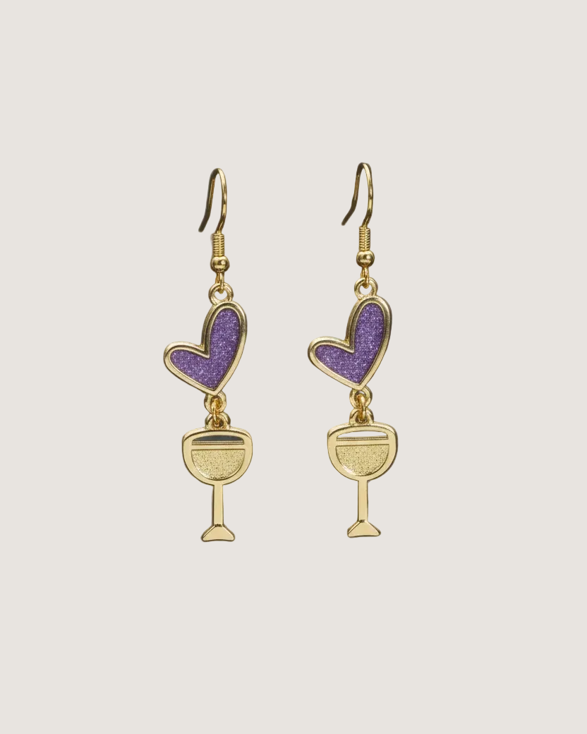 Purple Sip Drop Earrings