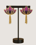Lotus & Fringe Drop Earrings