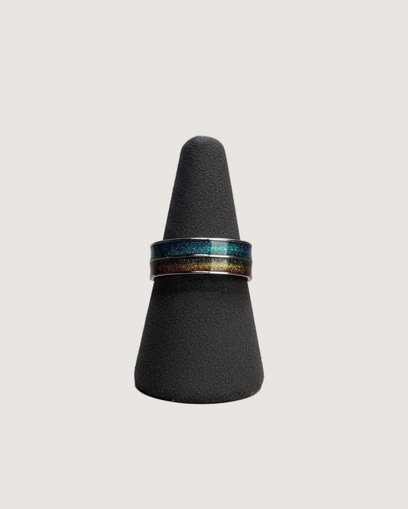 Double Silver Stardust Ring