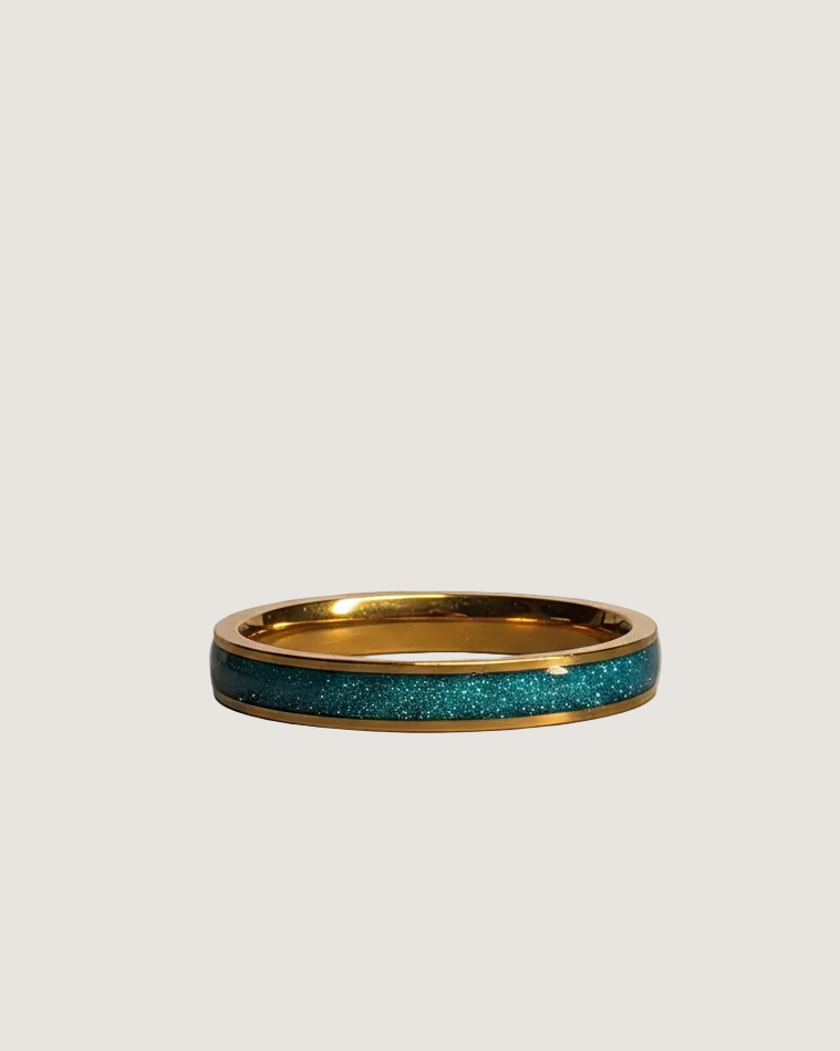 Gold Stardust Slim Band Ring