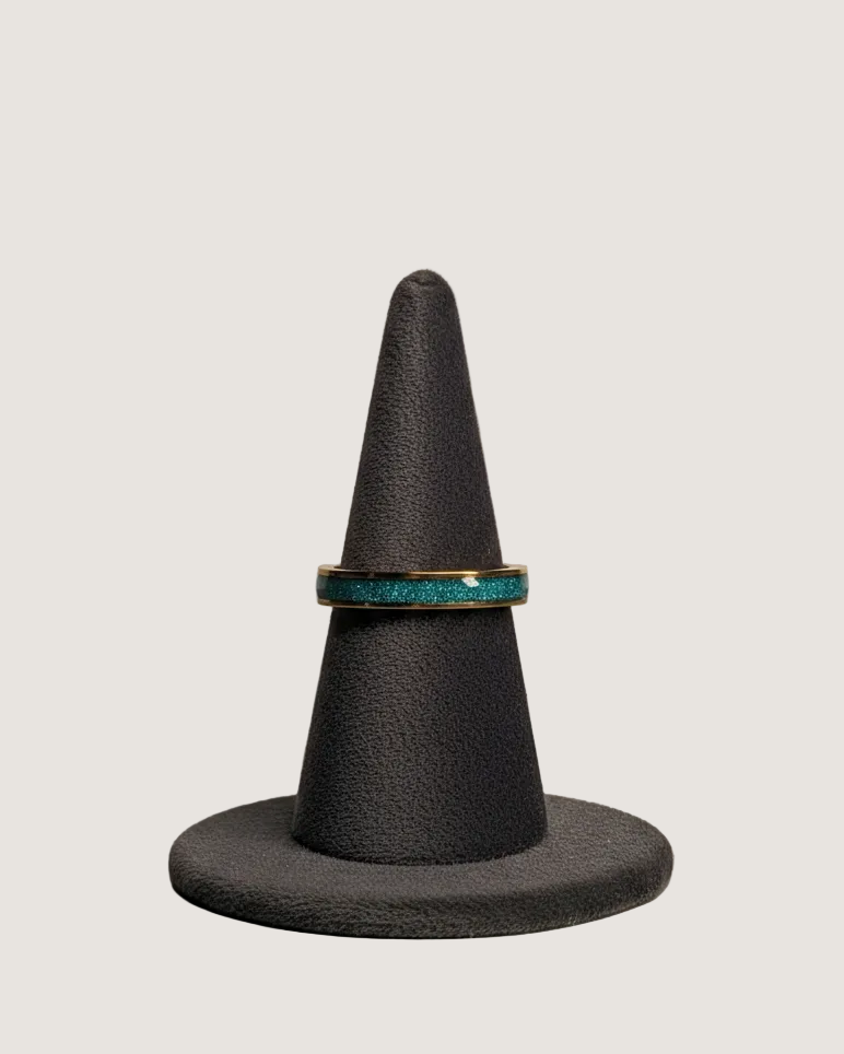 Gold Stardust Slim Band Ring