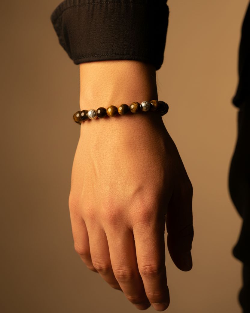 Tiger Eye & Silver Strength Bracelet